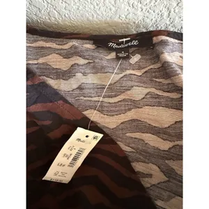 Madewell Tiger Print Mini Dress Women's V-Neck Short Sleeve Brown Black NWT thumbnail 6