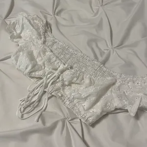 PacSun white lace tie crop top thumbnail 2