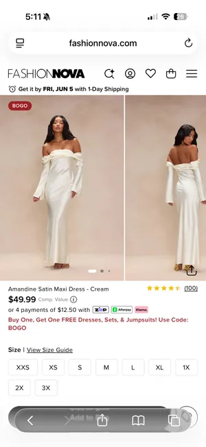 FashioNova Amandine Satin Maxi Dress thumbnail 3