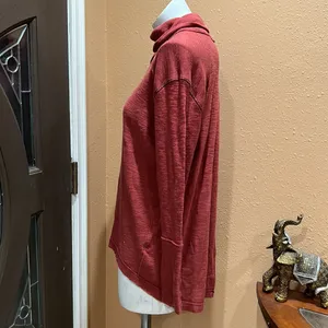 We the free orange cowl neck sweater top thumbnail 4