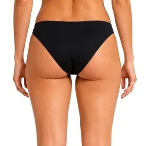 No Boundaries Womens Bikini Bottoms Size L Black Wavy Pucker Texture Cheeky Swim thumbnail 4