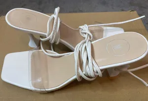 Missguided White Strap Heels thumbnail 1