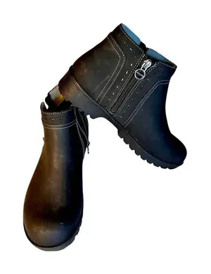 New J sport Women's Jenna Ankle Boots Black With Side Zips Size 8 READ DETAIL thumbnail 1