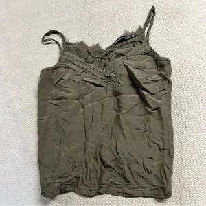 Abercrombie Khaki Taupe Lace Trim Cami Tank Top Size XSmall thumbnail 1