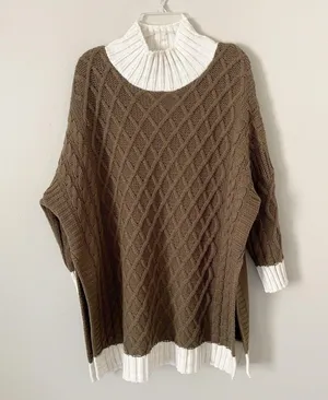 Mersea One Size Fits Most Lisbon Traveler Dolman Sleeve Sweater Side Slits thumbnail 1