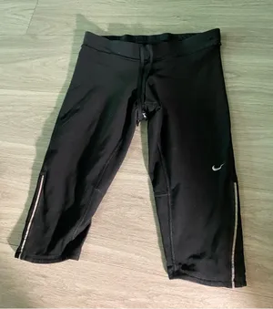 Nike Black Capri Leggings with Reflective Accents thumbnail 1