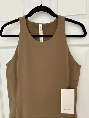 Lululemon Slim-Fit Above-Knee Dress, NWT, Size 10, Artifact / Mustard - Olive thumbnail 5