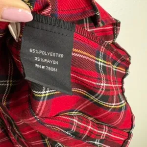 Royal Bones Red Plaid Suspender Mini Skirt Goth Punk Grunge Pleated NWT Size L thumbnail 7