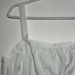 Madewell White Smocked‎ Square Neck Tie Front Tank Top XL thumbnail 10