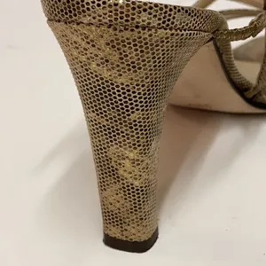 Sesto Meucci Size‎ 8 Gold Metallic leather Heels size 9.5N A10 thumbnail 6