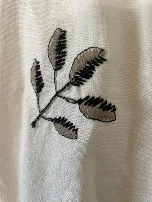 House of Harlow 1960 Embroidered Linen Blend Skirt Size 10 New Without Tag Cream thumbnail 10