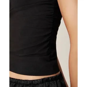 NWT!! J. CREW Stretch Cotton Blend Off the Shoulder Top Solid Black XXS XX-Small thumbnail 5