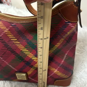 Dooney and Bourke Plaid Tartan Dome Handbag with Pebbled leather thumbnail 12