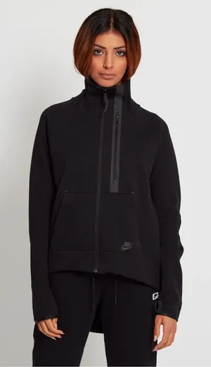 Nike Tech Fleece Moto Cape Women’s Full-Zip Jacket - Black Size Small thumbnail 1