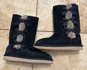 Koolaburra by UGG Black Boots Size 7 With Bows thumbnail 1