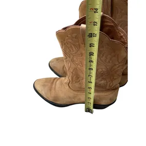 Roadwolf Sz 7M Tan Western Roper Cowboy Boots Leather Western Embroidered thumbnail 9
