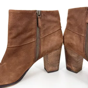 Cole Haan Nike Air Cassidy Ankle Booties Worn Leather Stacked Heel Brown 9.5‎ thumbnail 5