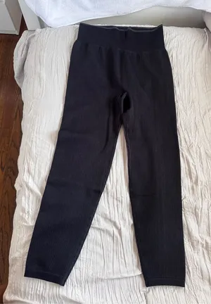 Calvin Klein Girls' Black Ribbed Pull-On Leggings thumbnail 1
