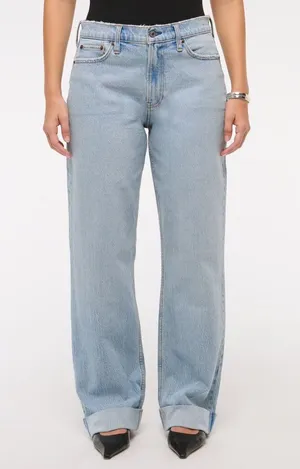 Abercrombie curve love low rise baggy jean thumbnail 3