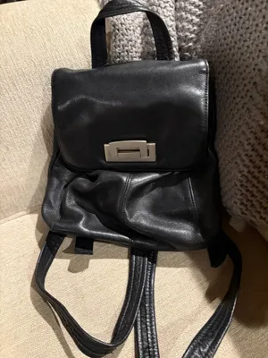 Leather pocketbook backpack style Black thumbnail 2
