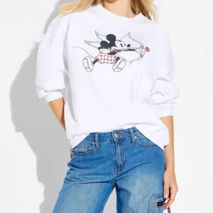 Disney Mickey Mouse Cupid Valentine White Graphic Sweatshirt Pullover Small‎ NEW thumbnail 5