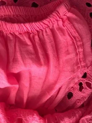 New Free People One Perla Pink Eyelet Lace Off The Shoulder Top L thumbnail 7