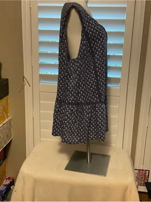 Cato Blue and White Patterned Sleeveless Top thumbnail 2