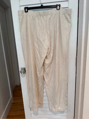 Aerie Wide Leg Lounge Pants Sz XXL Pull On Straight Cream Relaxed thumbnail 6