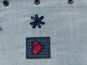 Vtg Koret City Blues Chambray Shirt 18W Embroidery Beads Crochet 90’s Teacher thumbnail 9