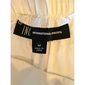 INC International Concepts Wide Leg Pants Women Medium White Linen Blend Preppy thumbnail 7