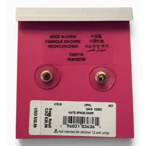 Kate Spade New York Glitter Square Stud Earrings Gold Tone NWT $48 thumbnail 2
