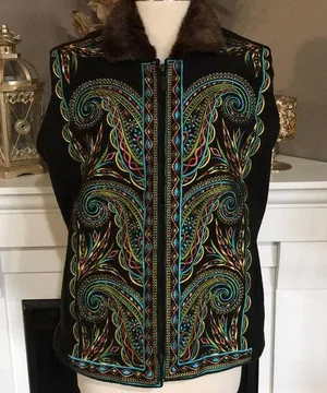 Bob Mackie Wearable Art Embroidered Fleece… thumbnail 1