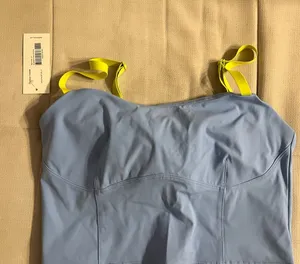 Outdoor Voices Blue Top with Yellow Straps thumbnail 1