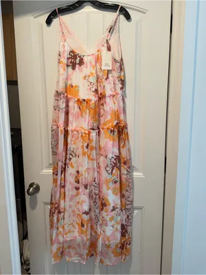 Rosa Clothing V Neck Sleeveless Floral Flare Swing Flowy Maxi Dress Medium New thumbnail 3