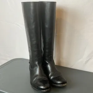 Frye Melissa Button Back Riding Boots Black Leather Knee High Equestrian Sz 7 thumbnail 2