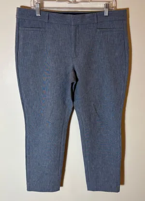 Banana Republic Sloan Pants‎ Size 12S Textured Blue thumbnail 1
