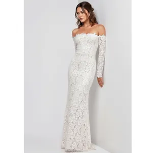 LULUS Romance Dreamer Lace Off-the-Shoulder Dress, White, Large thumbnail 3