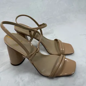 Sam Edelman Block Heel Sandals Square‎ Toe Ankle Strap Nude Beige Size 9M thumbnail 5