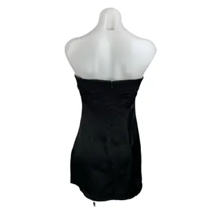 NEW Princess Polly Kesy Bow Black Strapless Bandeau Tube A Line Mini Dress Sz 4 thumbnail 4