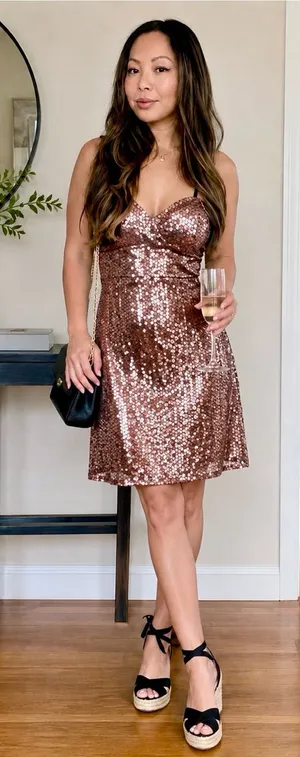 Forever 21 Bronze Sequin Strapless Mini Dress thumbnail 1