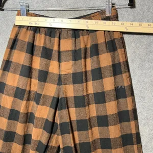 Skims Lounge Pants XXS Brown Black Buffalo Plaid‎ Cotton Pajama Bottoms Sleep thumbnail 2