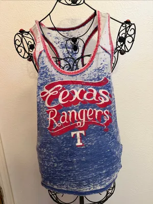 5th & Ocean Texas Rangers Blue & Red Graphic Tank Top thumbnail 1