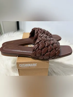 Cushionaire Aramis Brown Woven Slide Sandals - Size 9.5M - Good Condition thumbnail 4