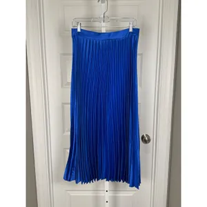 AREA Stars Cobalt Pleated Midi Skirt Size L NWT Feminine‎ Romantic Parisian thumbnail 2