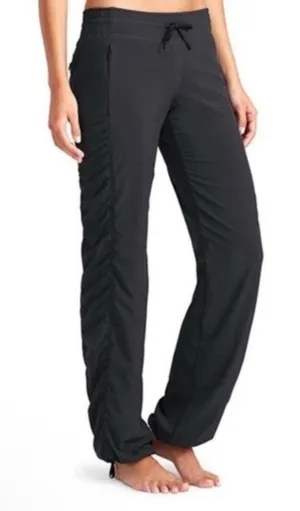 Athleta La Viva Pant Black Ruched Jogger Pants Women’s Size 8P thumbnail 1
