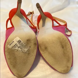 Ivanka Trump Pink and Red Peep-Toe Heels size 7 thumbnail 3