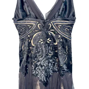 NWT Mandalay Black Silver Beaded Sequin Short Mini Evening Dress Womens Size 10 thumbnail 8