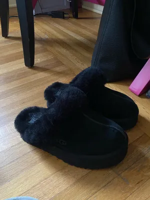 UGG Black Disquette Slippers Platform thumbnail 7