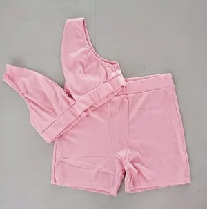 NWOT! Pink Crop Top & Biker Shorts Set thumbnail 1