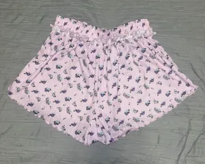 🆕 For Love And Lemons 🍋 Lilac Floral Smocked High Rise Pointelle Shorts thumbnail 6
